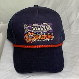 Billy Strings Trucker Hat Cobra C256M Navy Blue Mesh Snapback Fishing Logo Cap